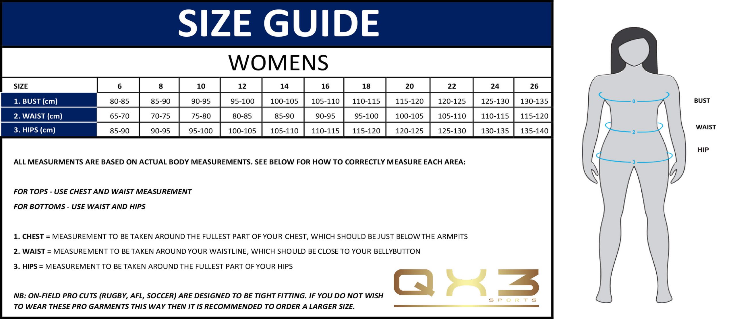 Womens Size Guide