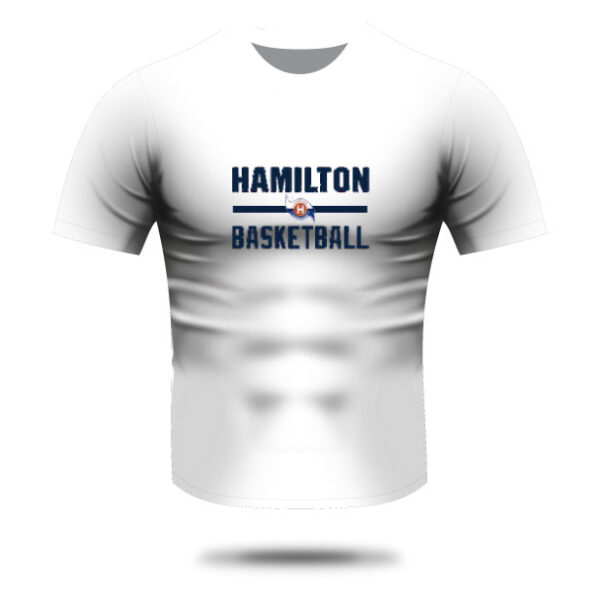 HAMILTON BASKETBALL COTTON TSHIRT WHITE (SHORT SLEEVE) FRONT