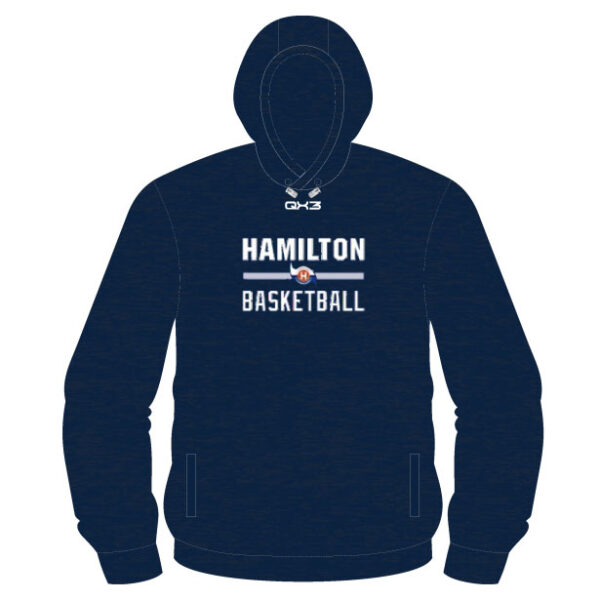 HAMILTON BASKETBALL HOODIE (OPTION 2 NAVY BLUE) FRONT
